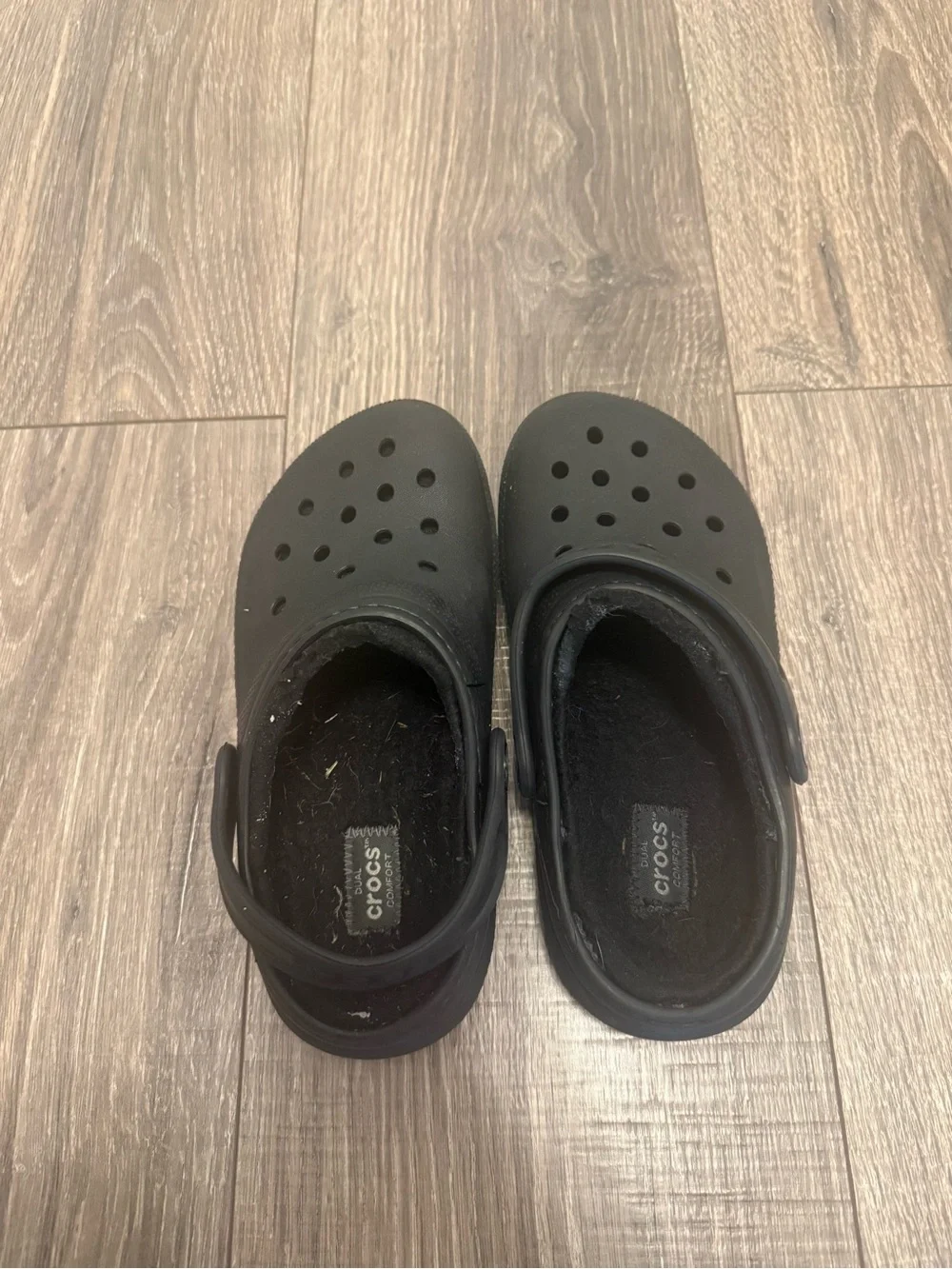 Crocs Boys Fleece Lined Black Slip On Size 1 Kids